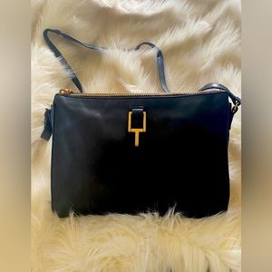 Elie Tahari Black Leather Crossbody Purse